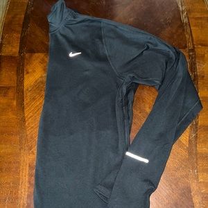 Womens Nike running 1/4 zip size large dark grey